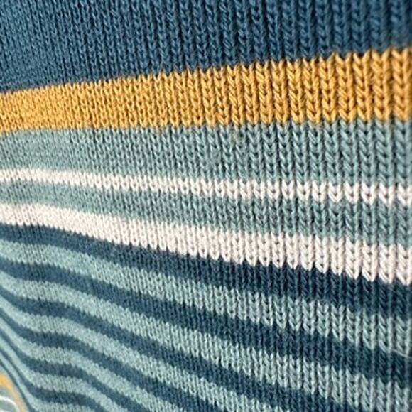 Sundowner Vintage Sweater Men LARGE 1980s Knit Striped Retro Preppy Hipster Blue - Picture 7 of 12